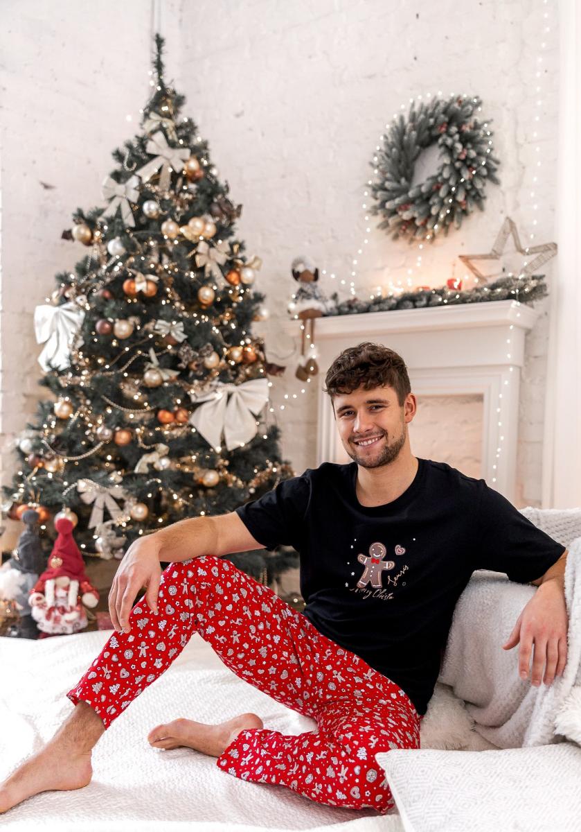 Piżama Sensis Mike kr/r Christmas M-XL męska