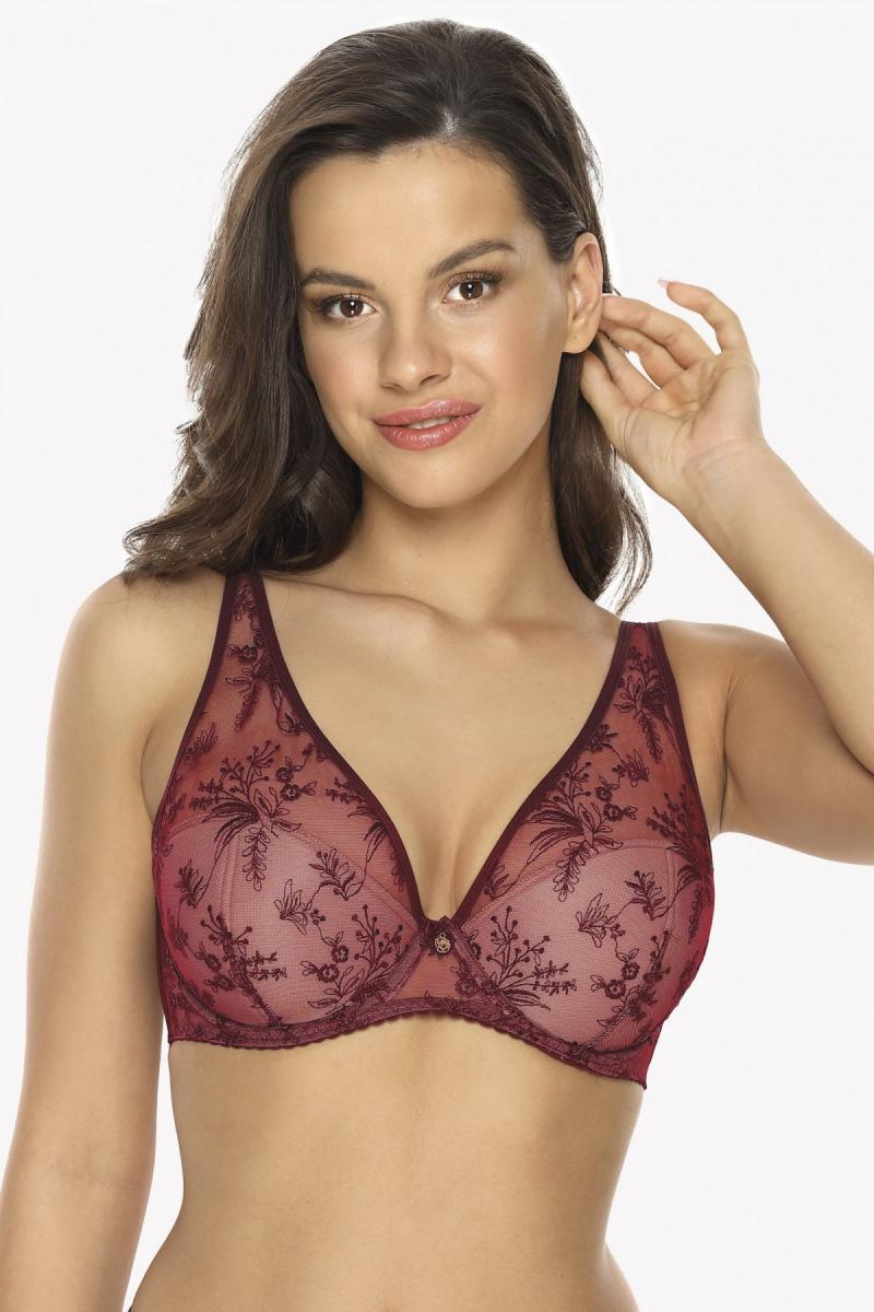 Biustonosz push-up bralette Gaia BS 1032 Jenny Bordowy