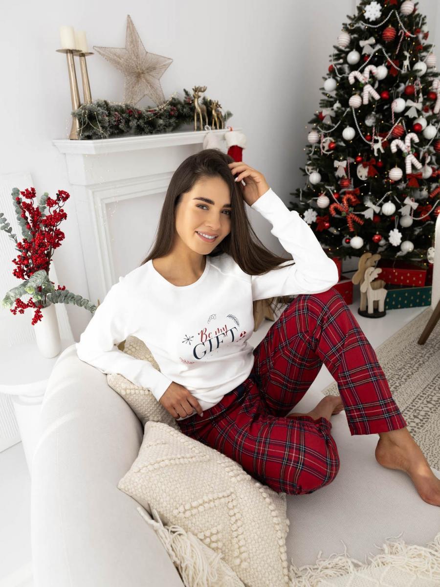 Piżama Sensis Maribel Interlock/Flanela dł/r Christmas S-XL